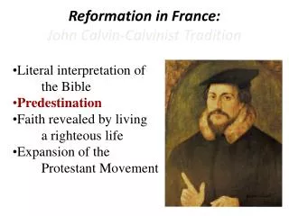 Reformation in France: John Calvin-Calvinist Tradition