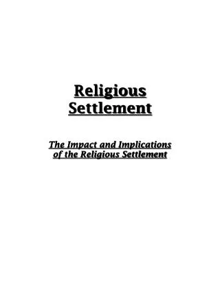 Religious Settlement