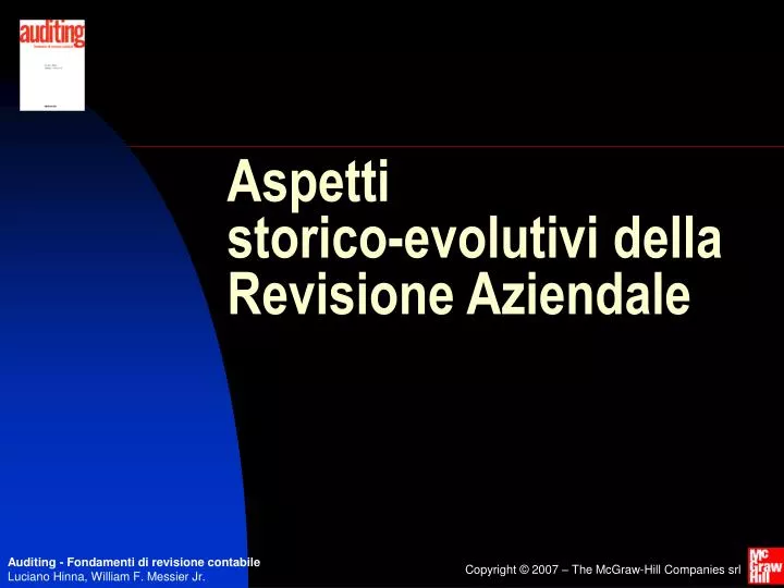 aspetti storico evolutivi della revisione aziendale