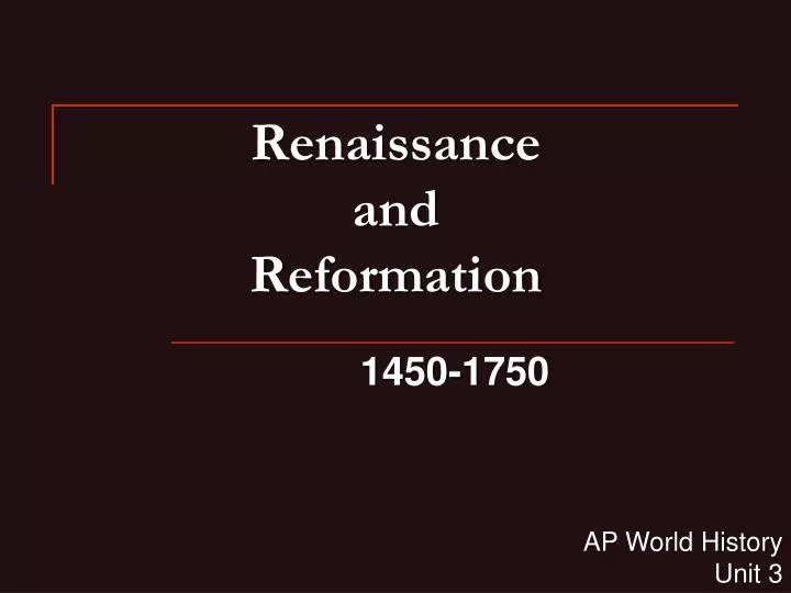 renaissance and reformation