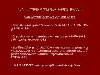 la literatura medieval
