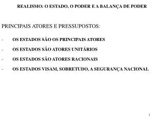 realismo o estado o poder e a balan a de poder