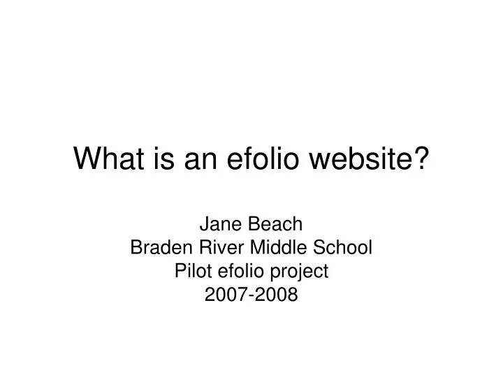 what is an efolio website