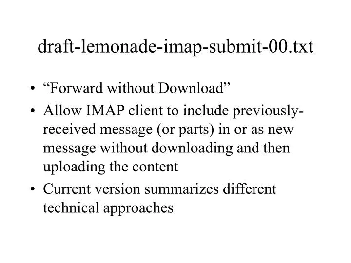draft lemonade imap submit 00 txt