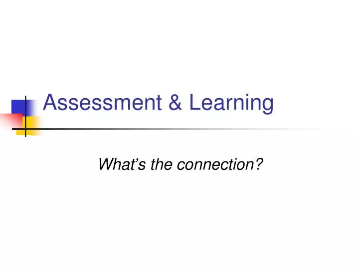 assessment learning