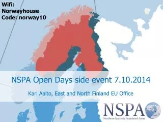 NSPA Open Days side event 7.10.2014