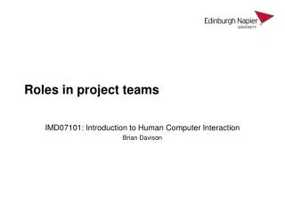 Roles in project teams