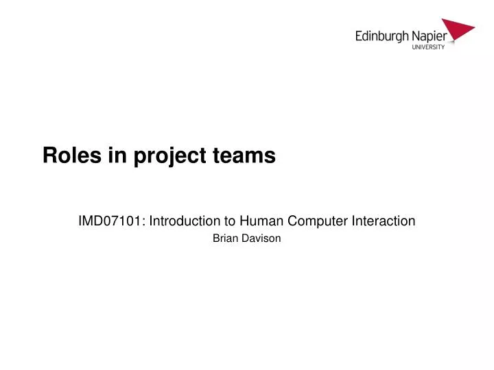 roles in project teams