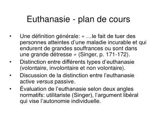 euthanasie plan de cours