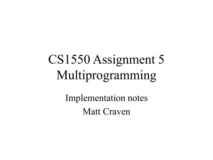 cs1550 assignment 5 multiprogramming