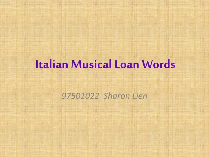 italian musical loan words