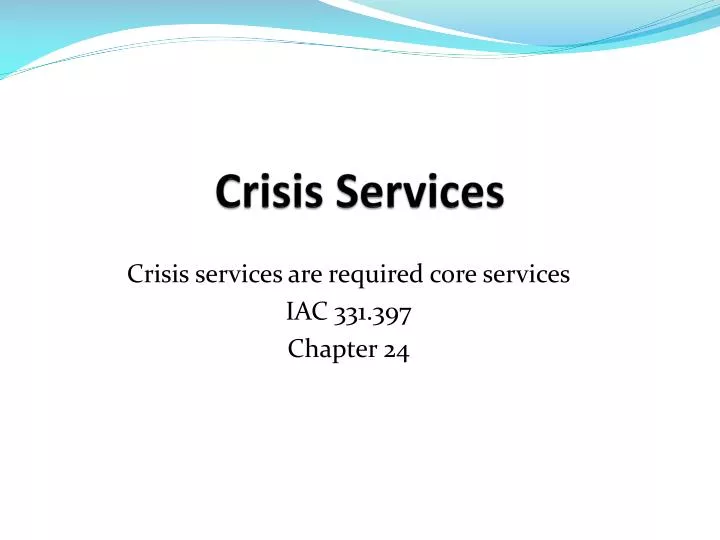 crisis services