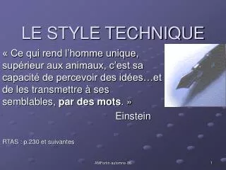 le style technique