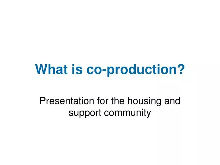 what is co production