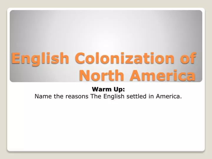 english colonization of north america
