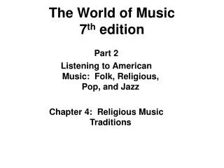 The World of Music 7 th edition
