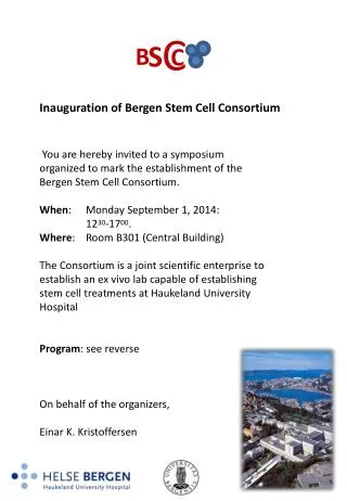 Inauguration of Bergen Stem Cell Consortium