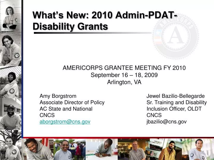 what s new 2010 admin pdat disability grants