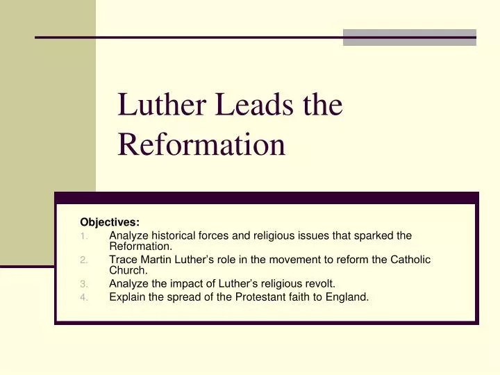 luther leads the reformation