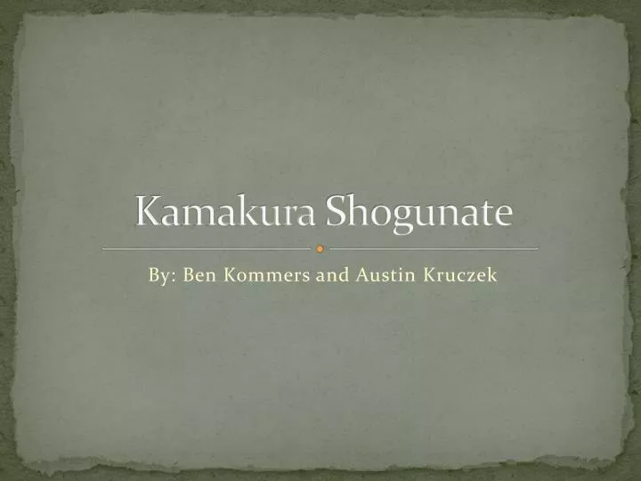 kamakura shogunate