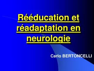r ducation et r adaptation en neurologie