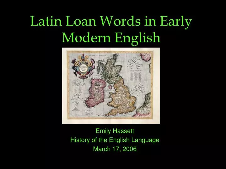 latin loan words in early modern english