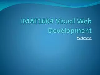 IMAT1604 Visual Web Development