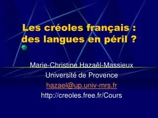 les cr oles fran ais des langues en p ril