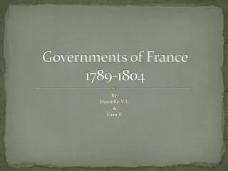 Governments of France 1789-1804