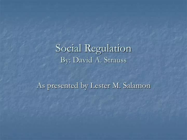 social regulation by david a strauss