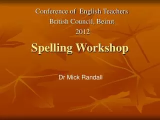 Spelling Workshop