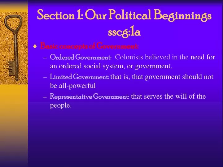 section 1 our political beginnings sscg 1a