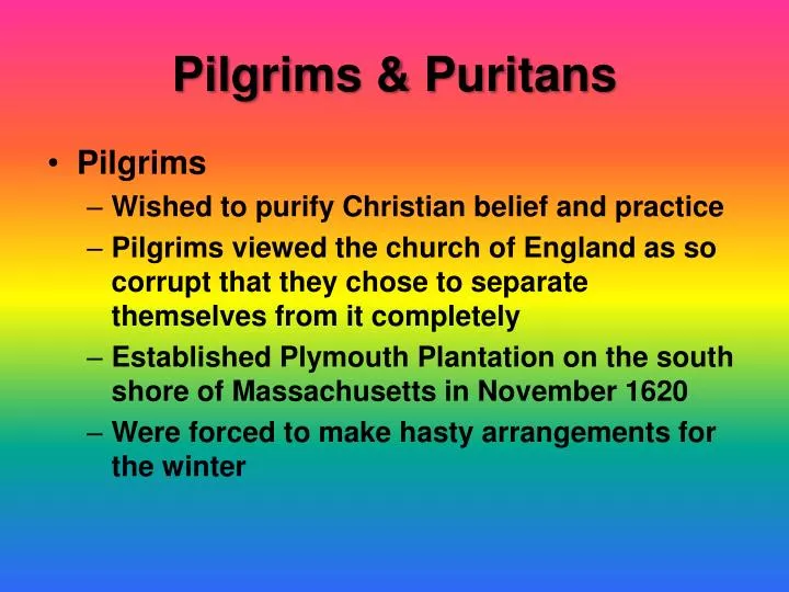 pilgrims puritans