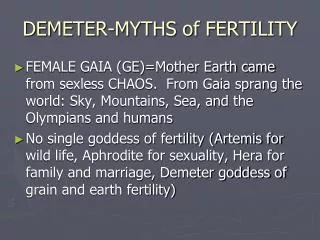 DEMETER-MYTHS of FERTILITY