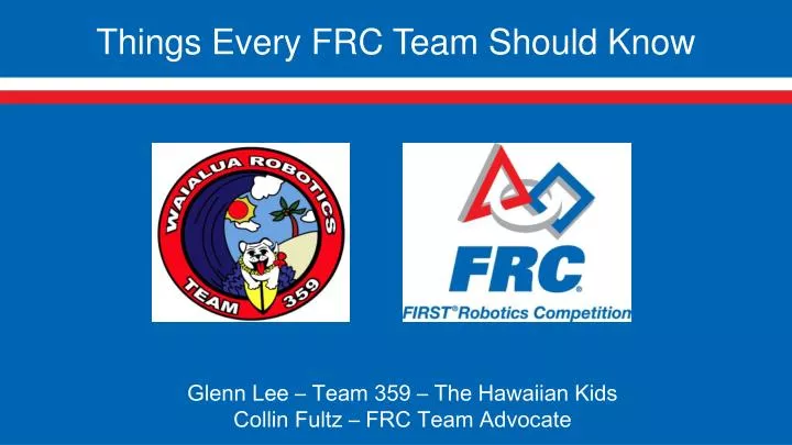 things every frc team should know