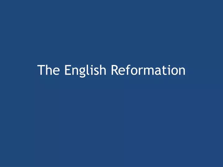 the english reformation
