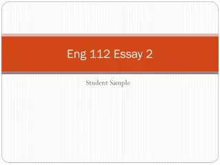 Eng 112 Essay 2