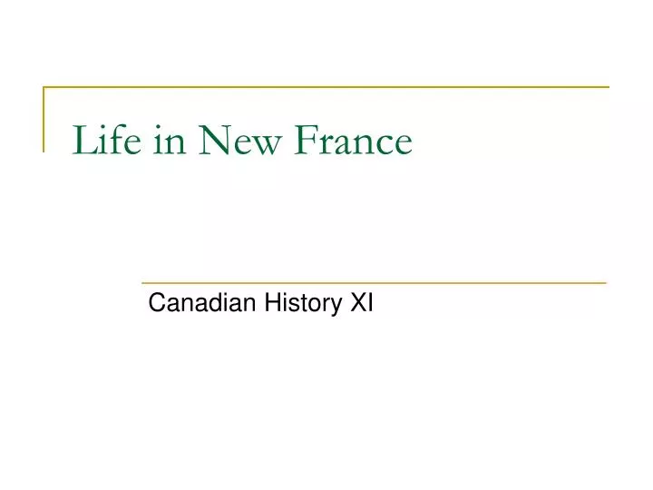 life in new france