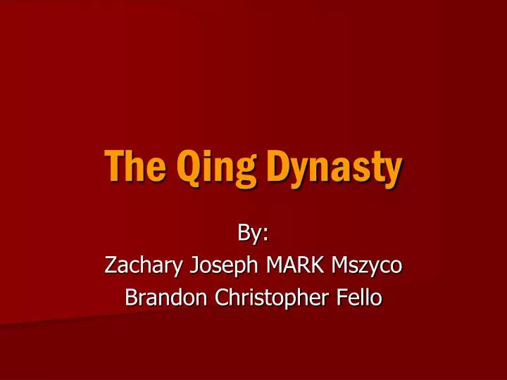 the qing dynasty