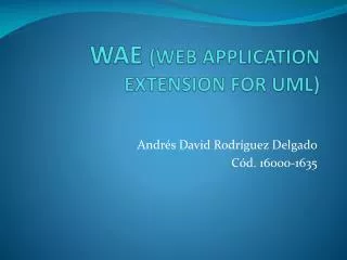 wae web application extension for uml