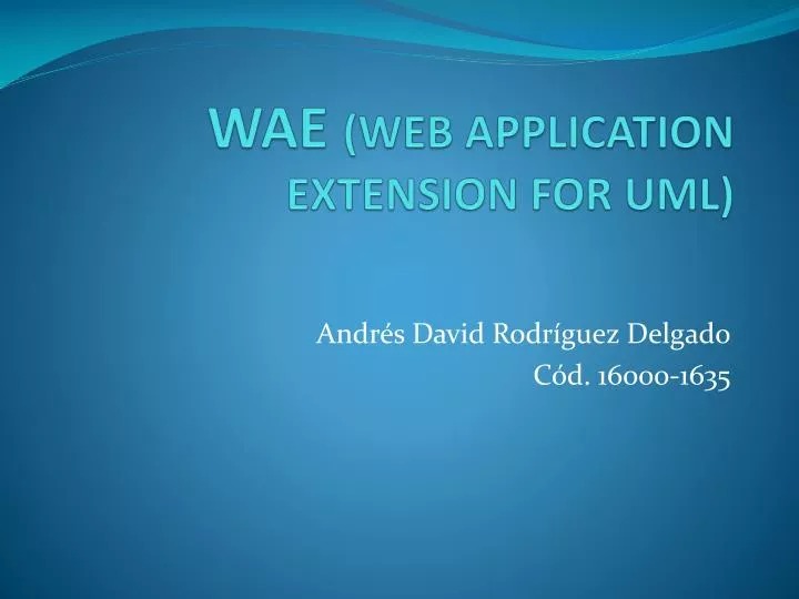 wae web application extension for uml