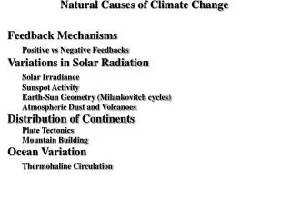 Natural Causes of Climate Change