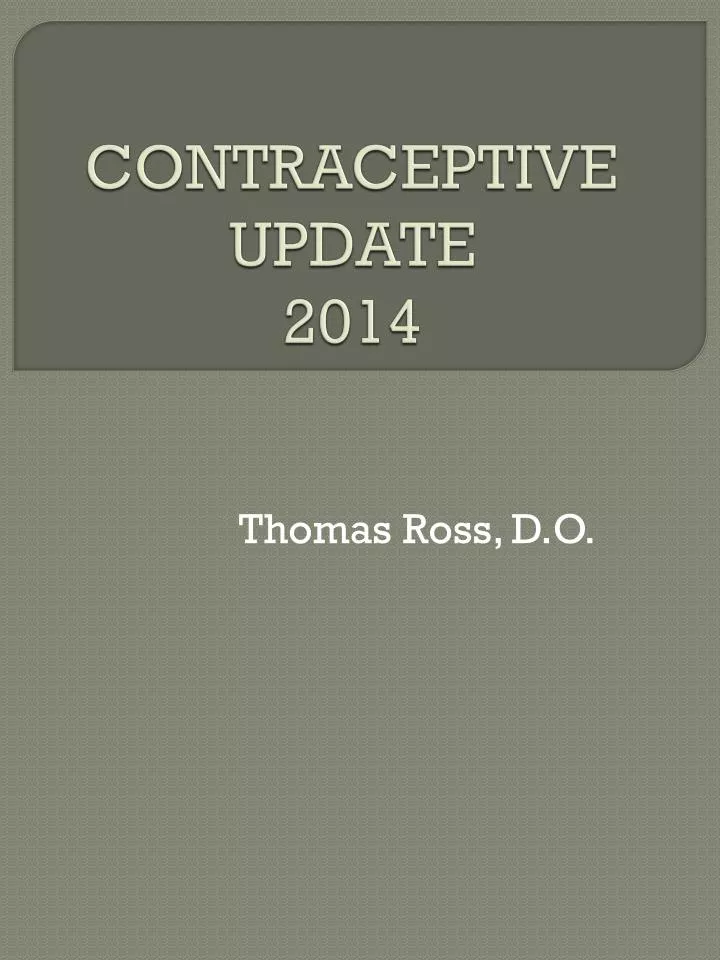 contraceptive update 2014
