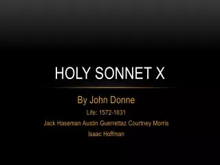 Holy Sonnet X