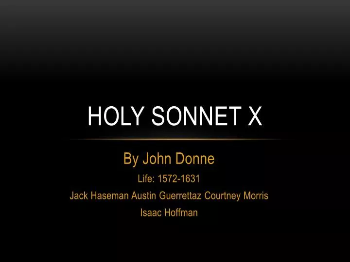 holy sonnet x