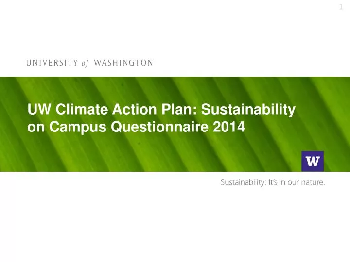 uw climate action plan sustainability on campus questionnaire 2014