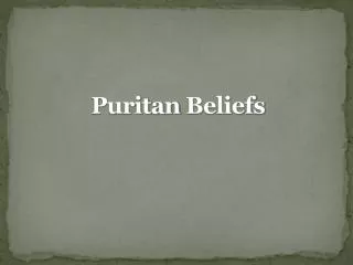 Puritan Beliefs