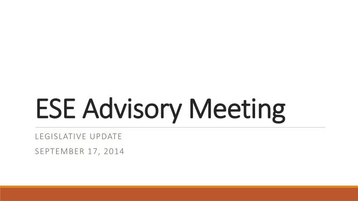 ese advisory meeting
