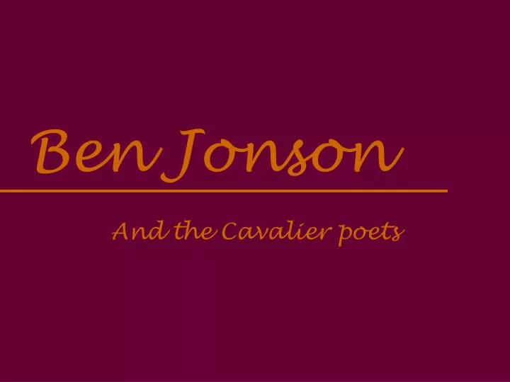 ben jonson