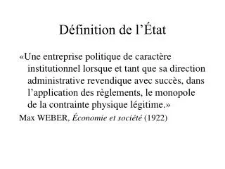 d finition de l tat